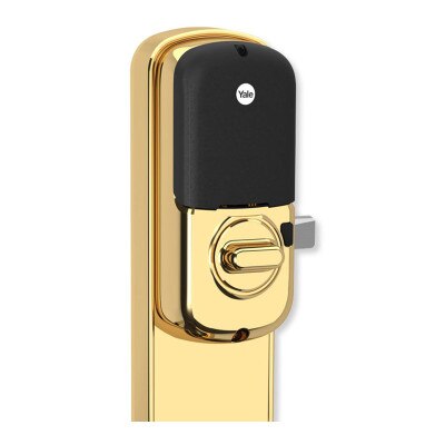 Yale Z-Wave Plus Assure Interconnected Lockset with Touchscreen Deadbolt, Norwood Lever, 4", Left-Handed, Polished Brass